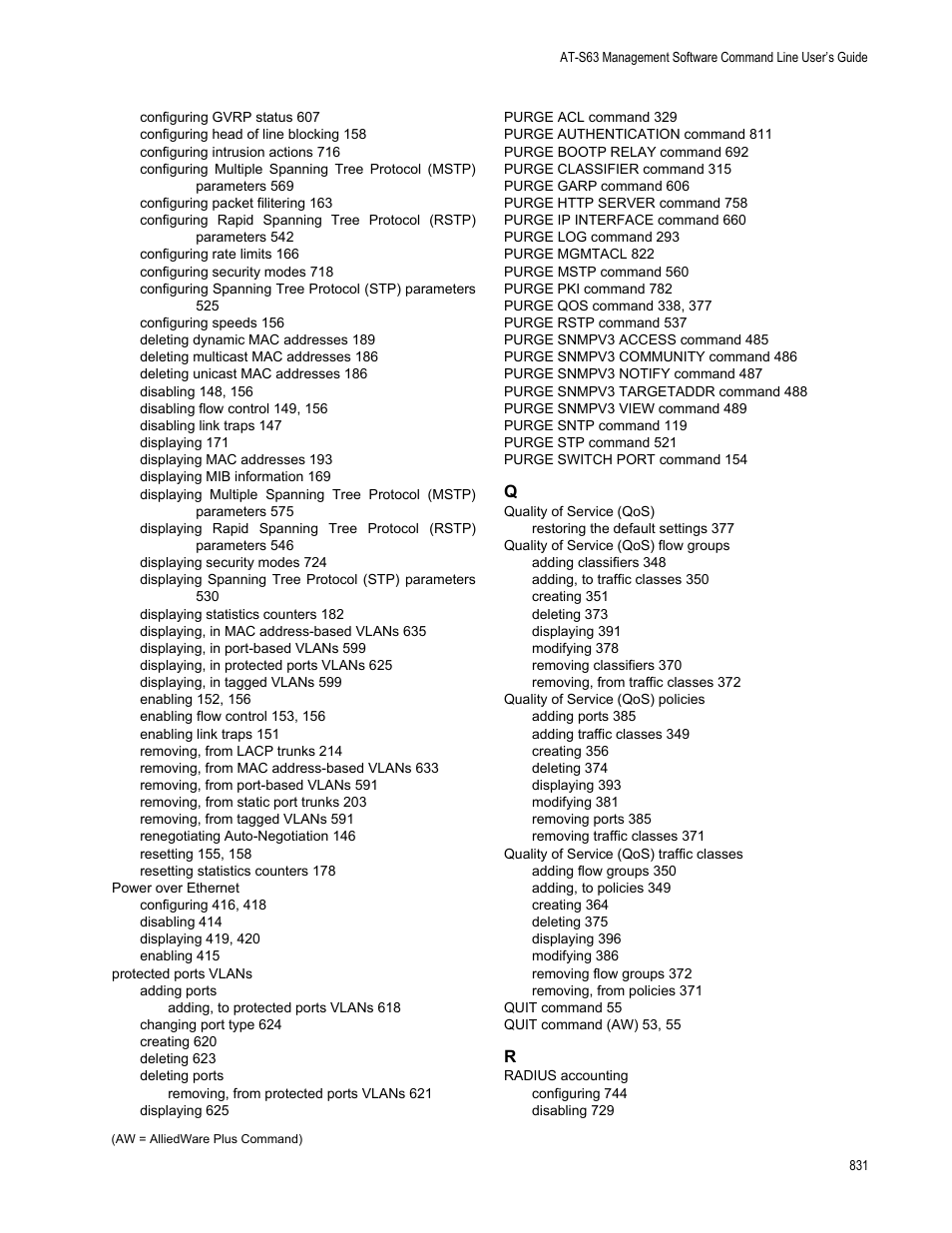 Allied Telesis AT-S63 User Manual | Page 831 / 836