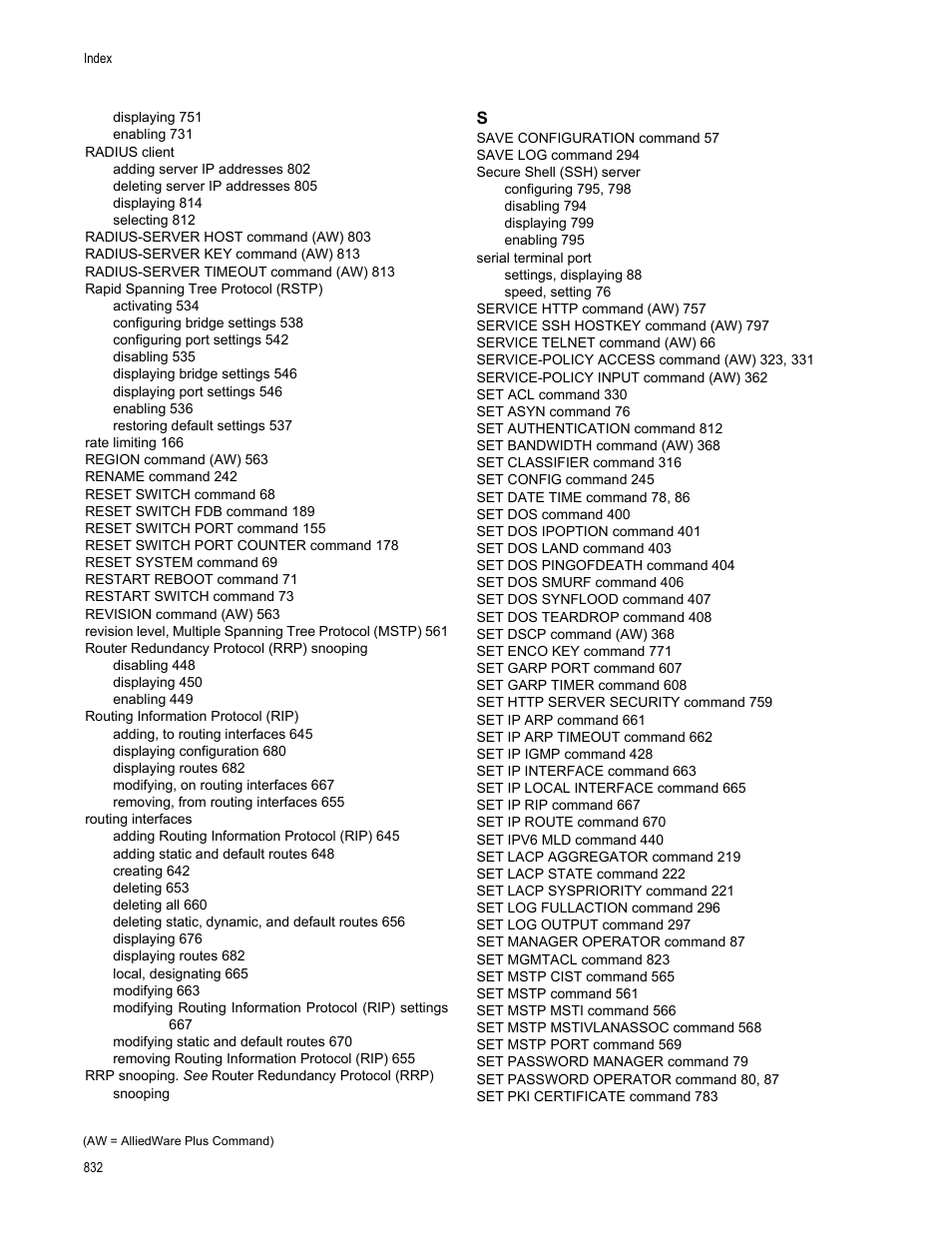 Allied Telesis AT-S63 User Manual | Page 832 / 836