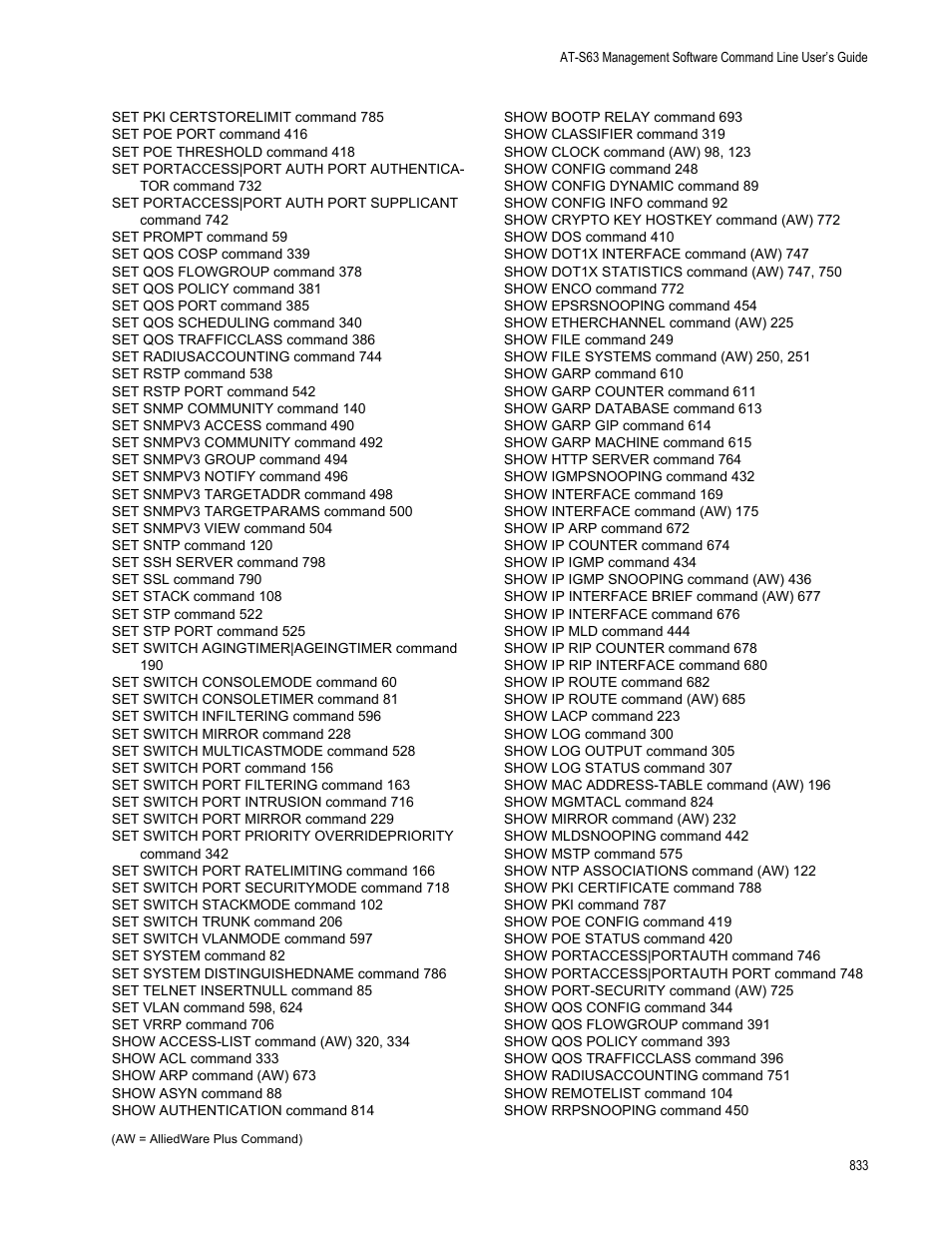 Allied Telesis AT-S63 User Manual | Page 833 / 836