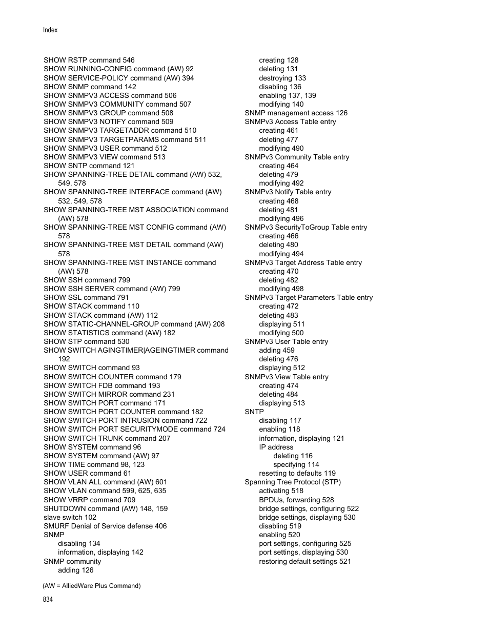 Allied Telesis AT-S63 User Manual | Page 834 / 836