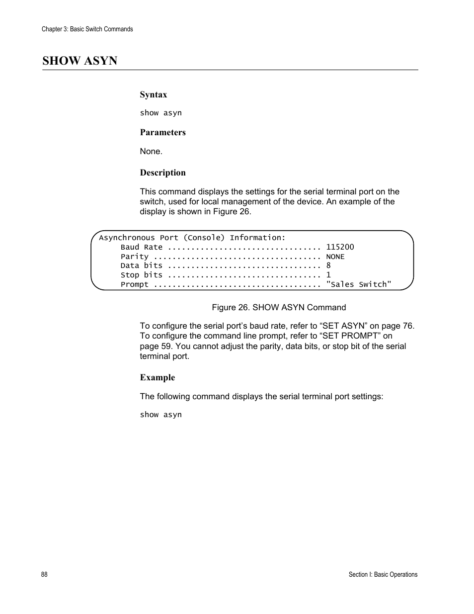 Show asyn | Allied Telesis AT-S63 User Manual | Page 88 / 836