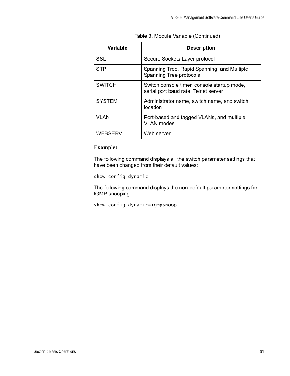 Allied Telesis AT-S63 User Manual | Page 91 / 836