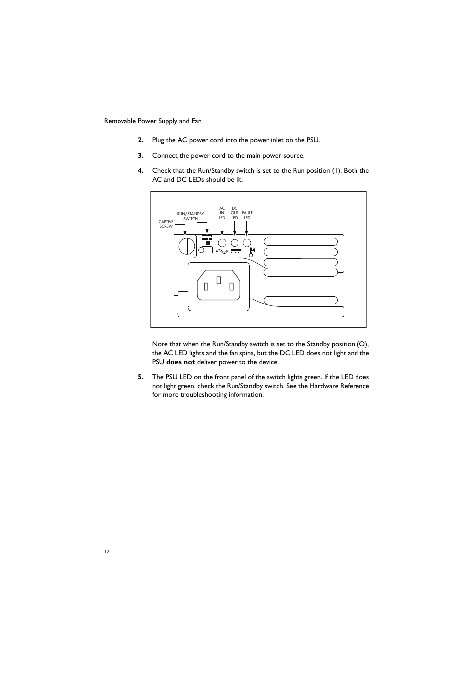 Allied Telesis Removable Power Supply and Fan User Manual | Page 13 / 29