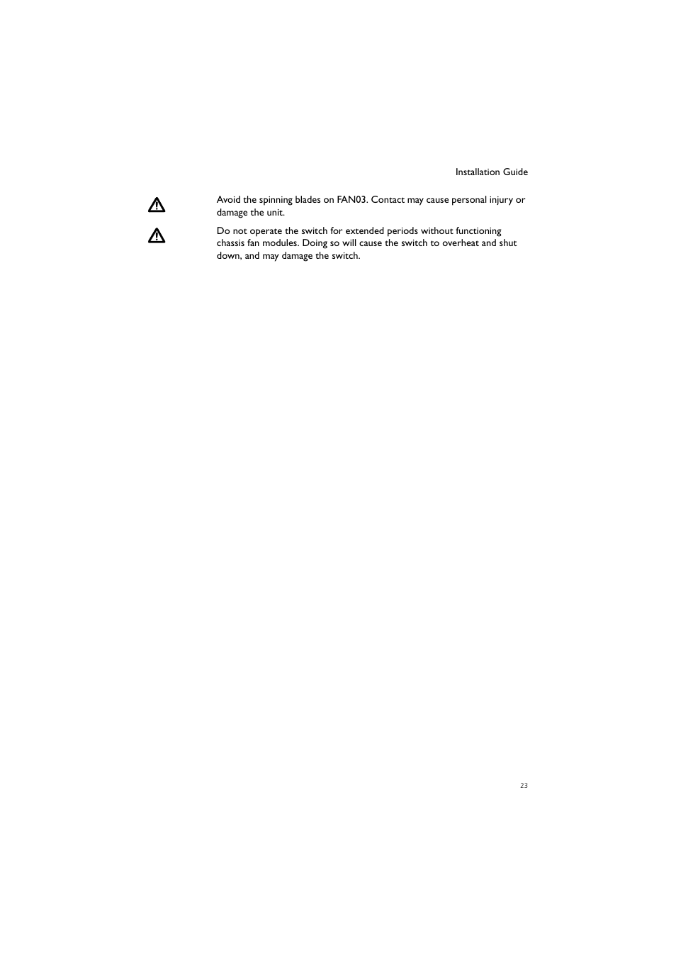 Allied Telesis Removable Power Supply and Fan User Manual | Page 24 / 29