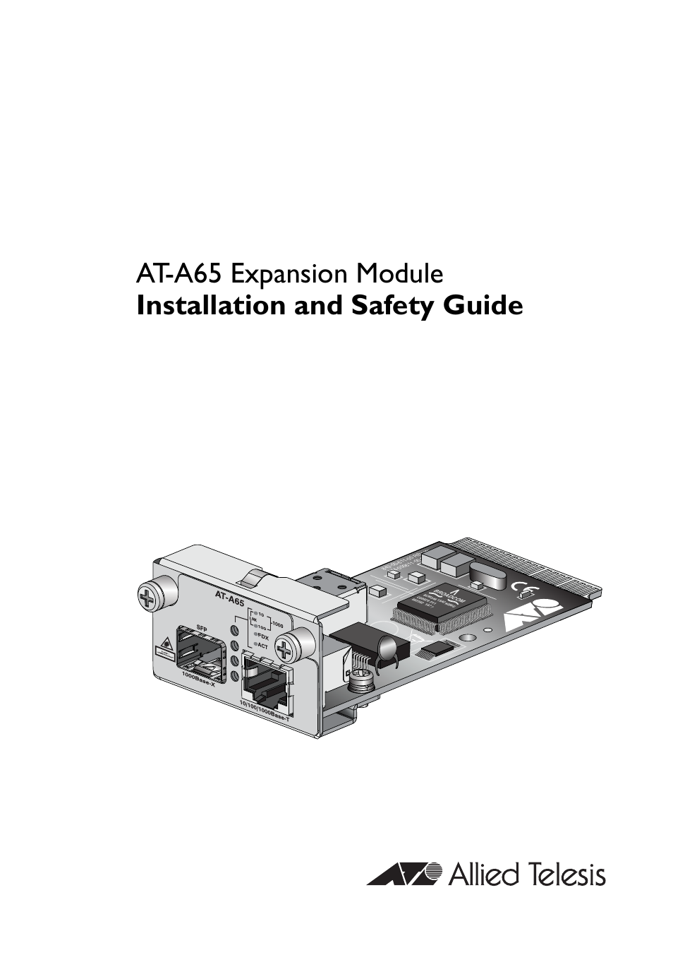 Allied Telesis AT-A65 Expansion Module User Manual | 8 pages