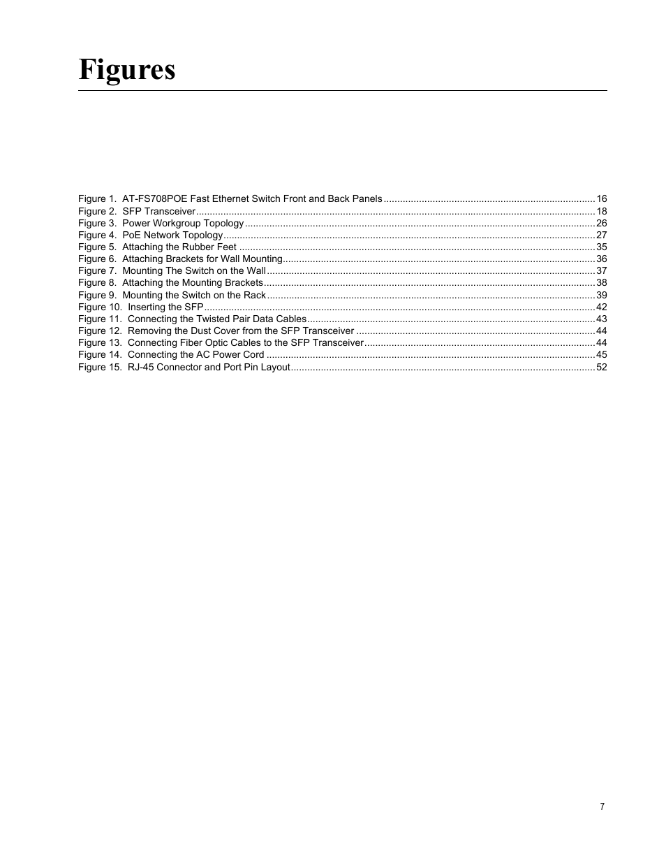 Figures | Allied Telesis AT-FS708POE User Manual | Page 7 / 52