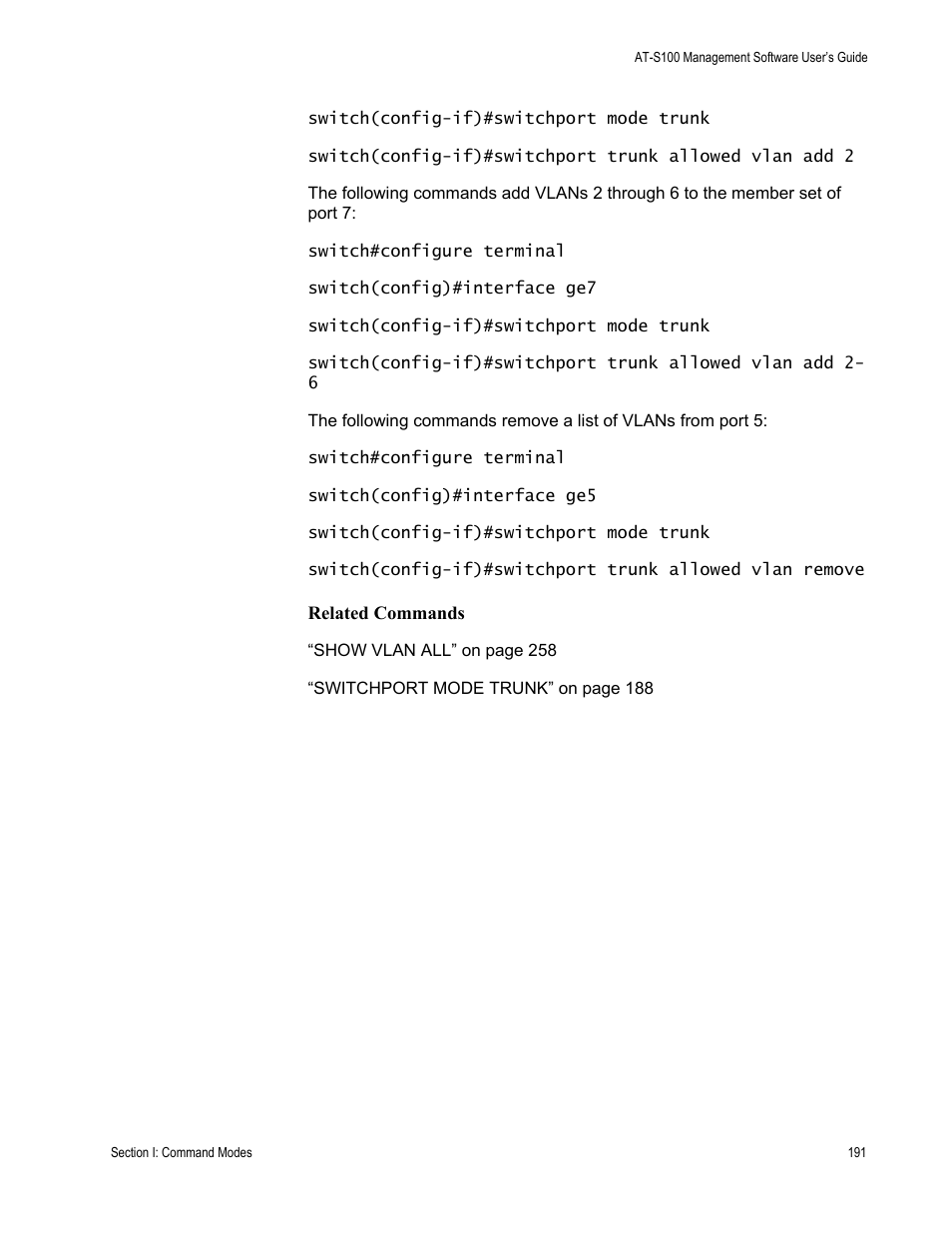 Allied Telesis AT-S100 User Manual | Page 191 / 274