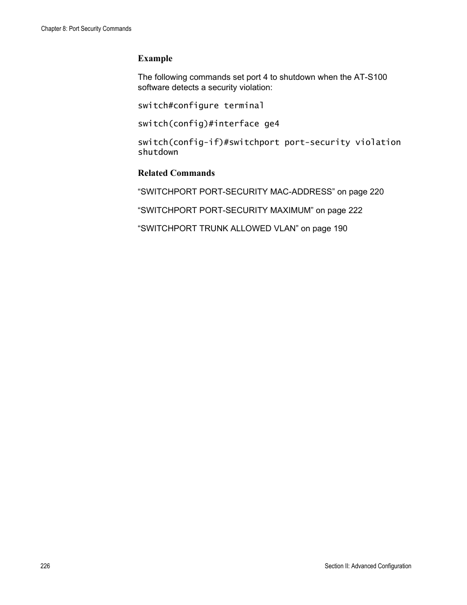 Allied Telesis AT-S100 User Manual | Page 226 / 274