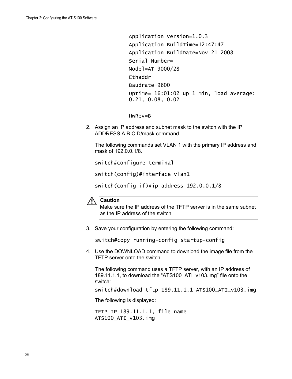 Allied Telesis AT-S100 User Manual | Page 36 / 274