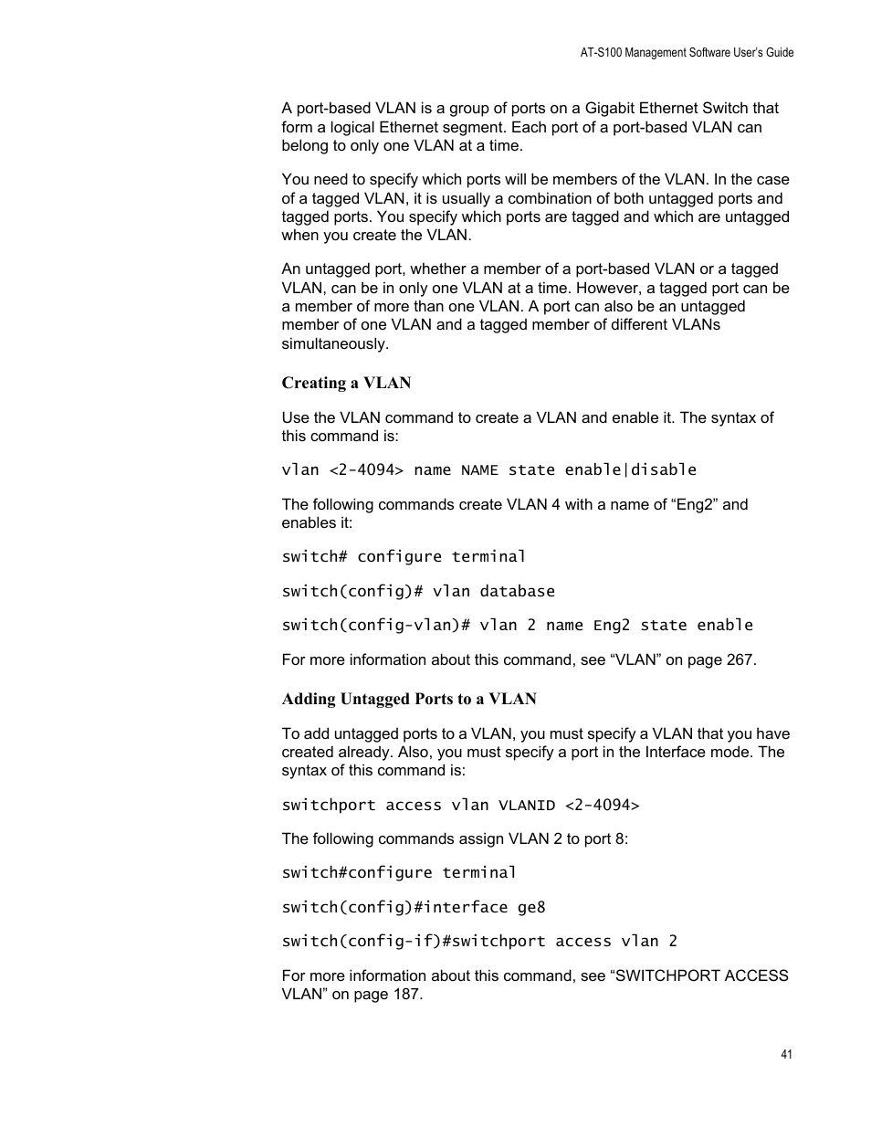 Allied Telesis AT-S100 User Manual | Page 41 / 274