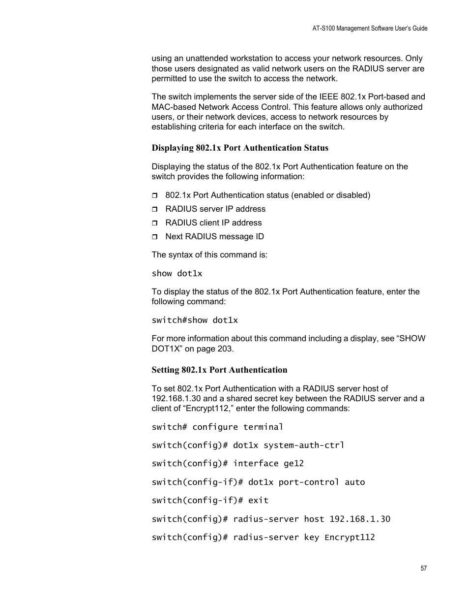Allied Telesis AT-S100 User Manual | Page 57 / 274