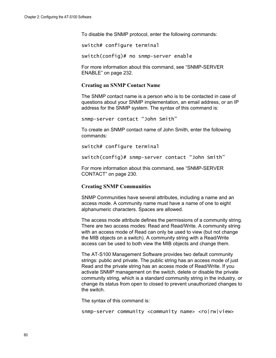 Allied Telesis AT-S100 User Manual | Page 60 / 274