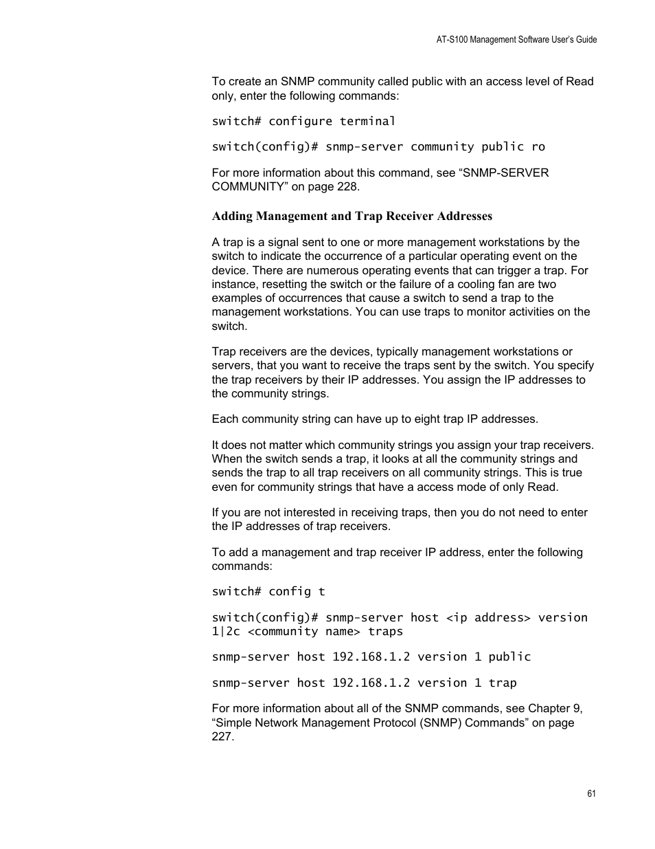 Allied Telesis AT-S100 User Manual | Page 61 / 274