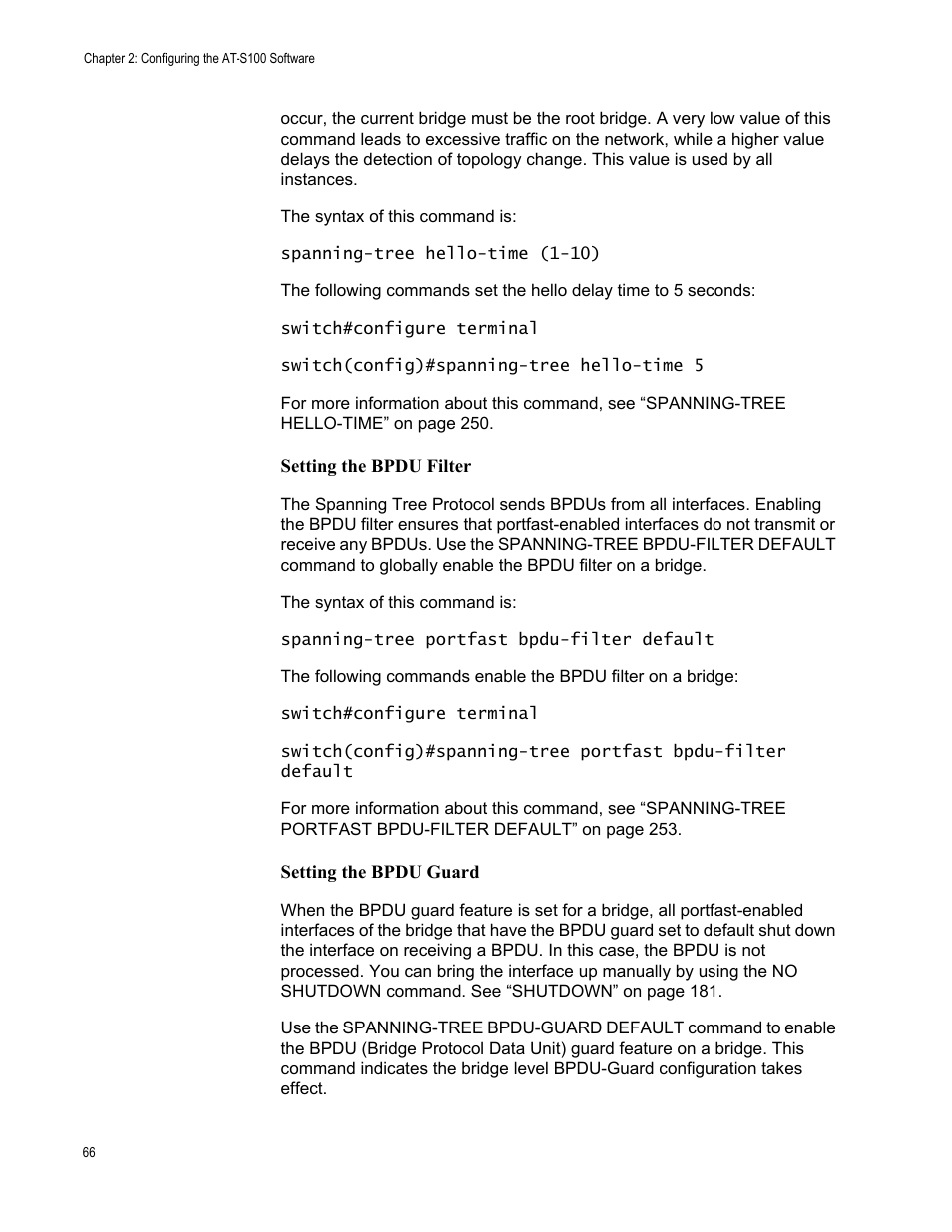 Allied Telesis AT-S100 User Manual | Page 66 / 274