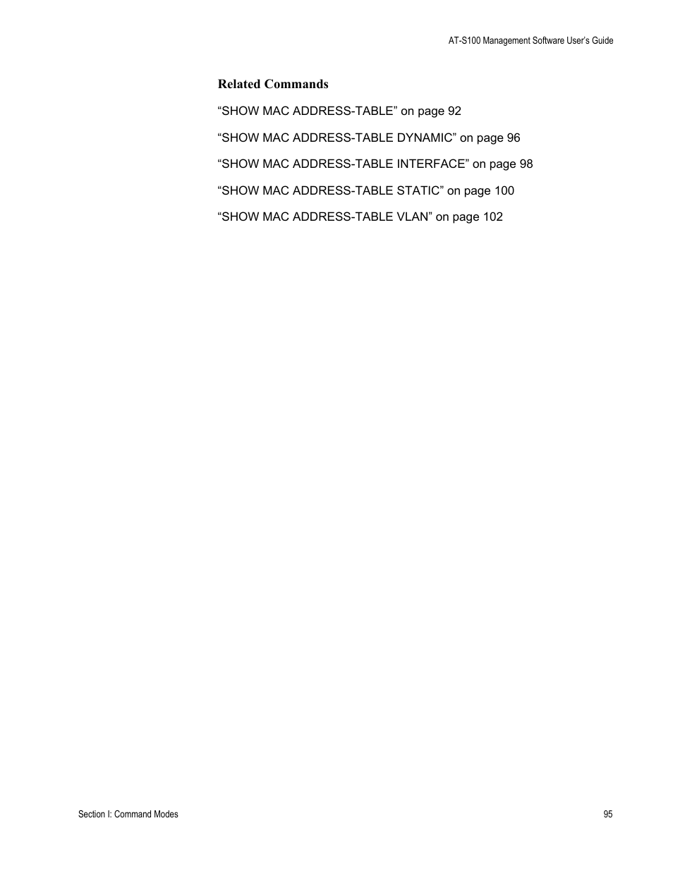 Allied Telesis AT-S100 User Manual | Page 95 / 274
