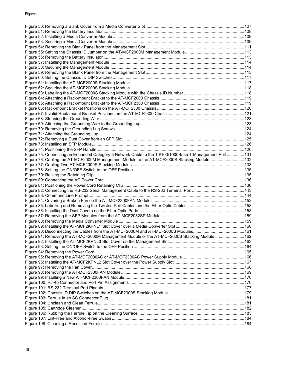 Allied Telesis AT-MCF2300 User Manual | Page 10 / 190