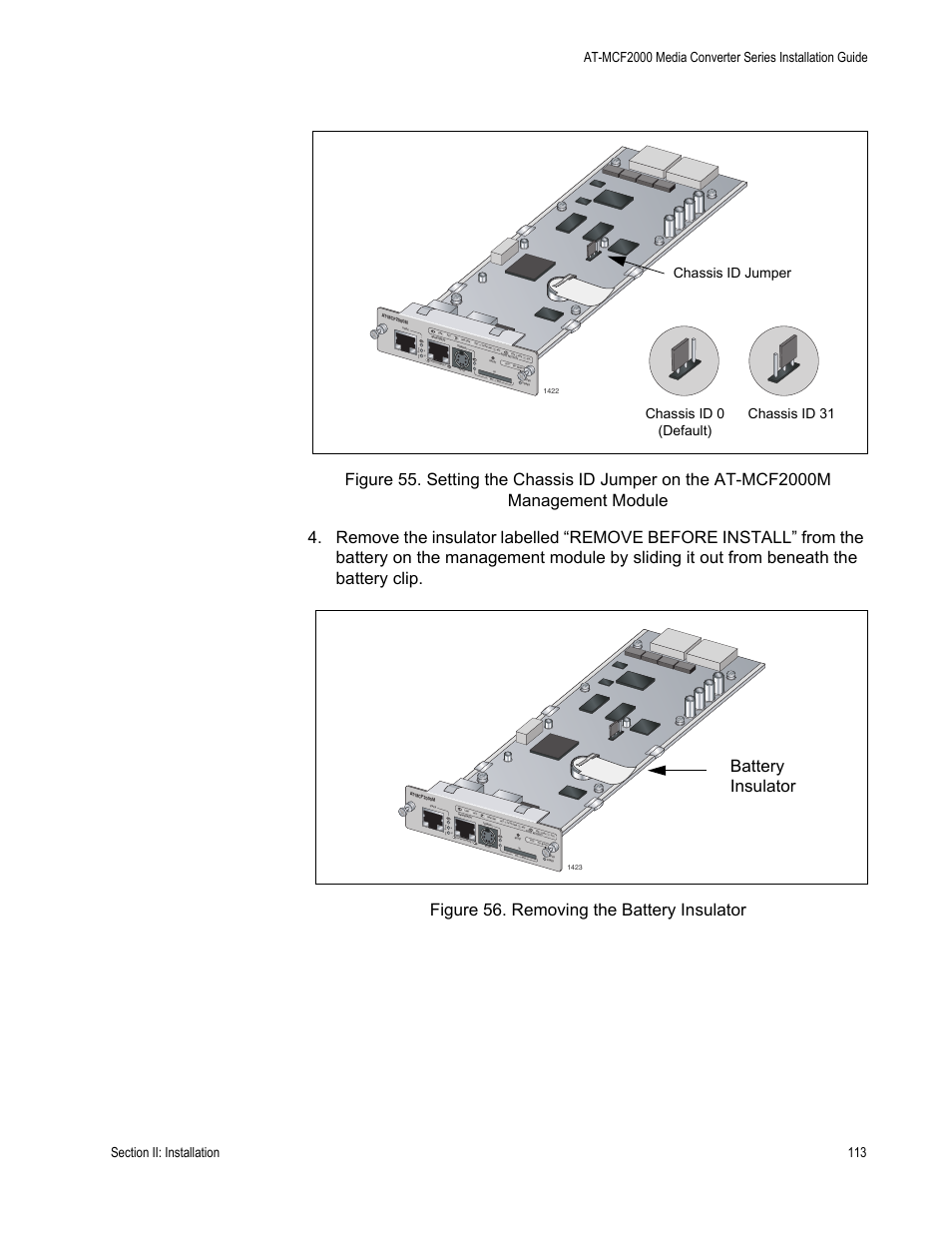 Battery insulator, Rdy busy, Boot rdy fault | Allied Telesis AT-MCF2300 User Manual | Page 113 / 190