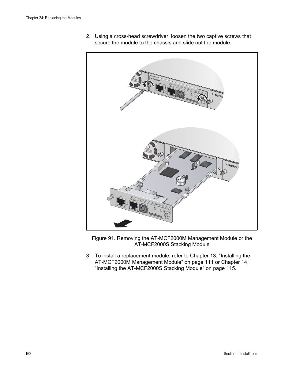 At-mcf2kf a | Allied Telesis AT-MCF2300 User Manual | Page 162 / 190