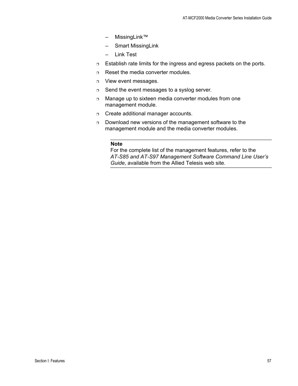 Allied Telesis AT-MCF2300 User Manual | Page 57 / 190