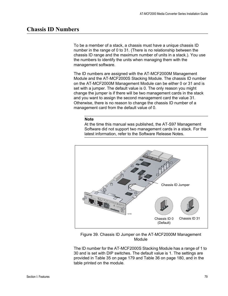 Chassis id numbers | Allied Telesis AT-MCF2300 User Manual | Page 79 / 190