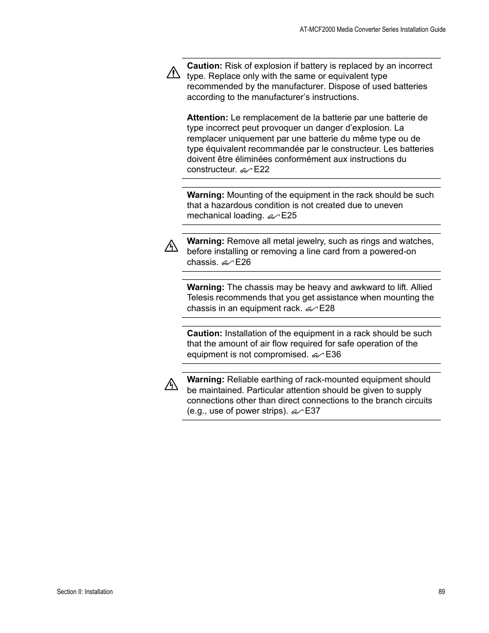 Allied Telesis AT-MCF2300 User Manual | Page 89 / 190