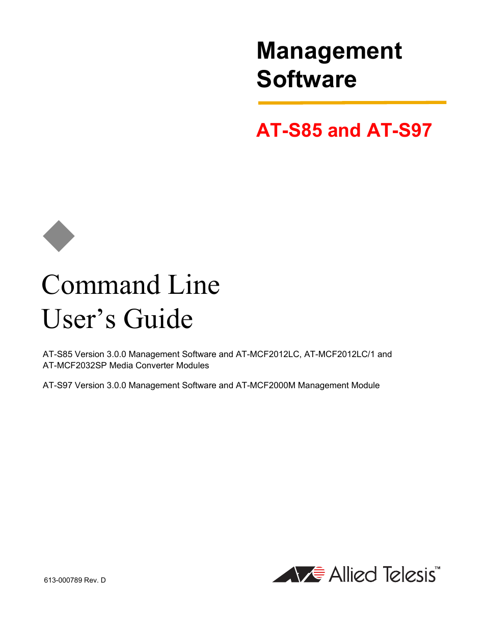 Allied Telesis AT-S97 User Manual | 248 pages