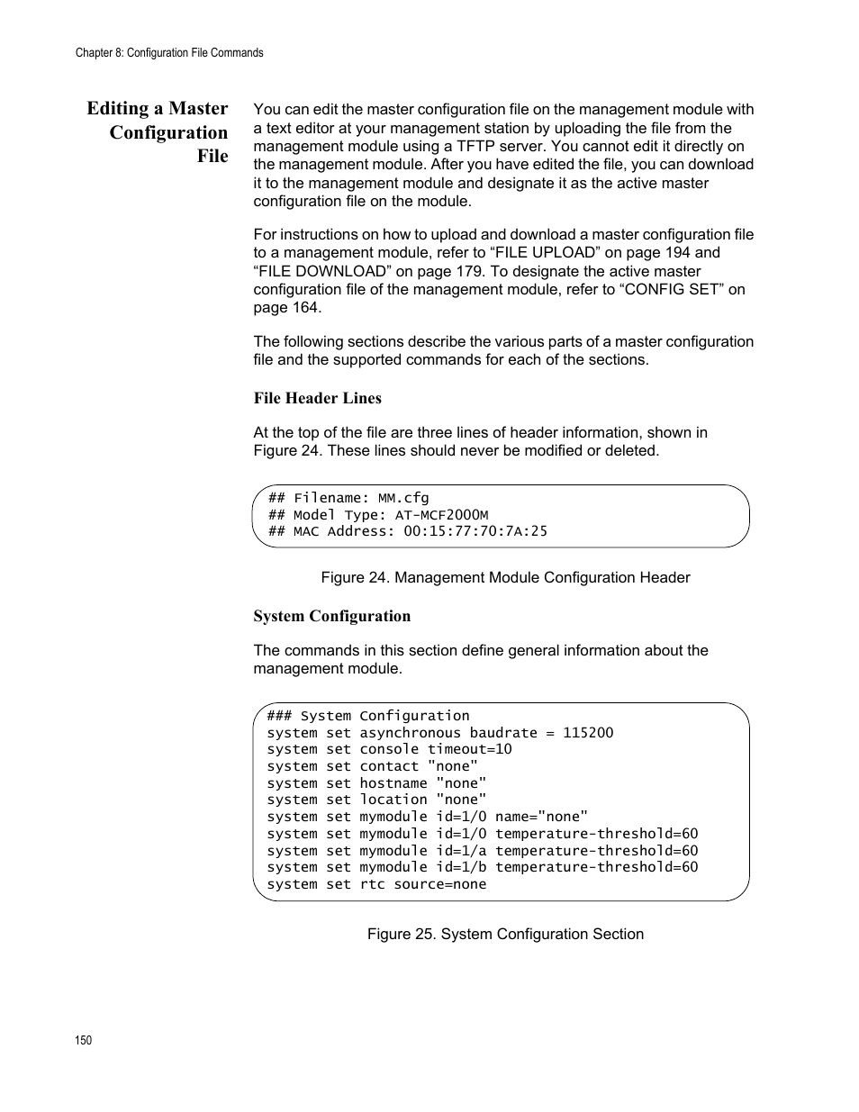 Editing a master configuration file | Allied Telesis AT-S97 User Manual | Page 150 / 248