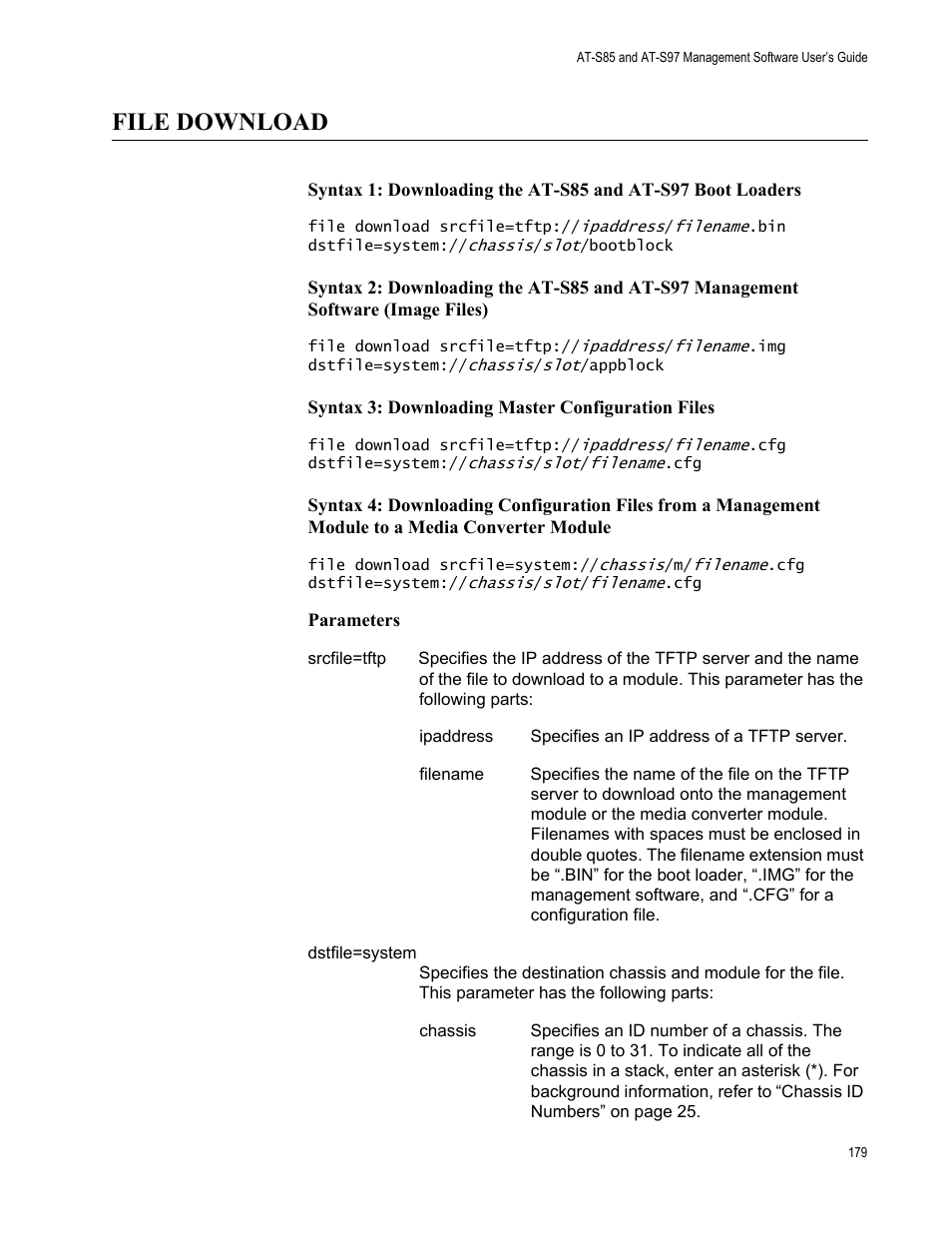 File download | Allied Telesis AT-S97 User Manual | Page 179 / 248