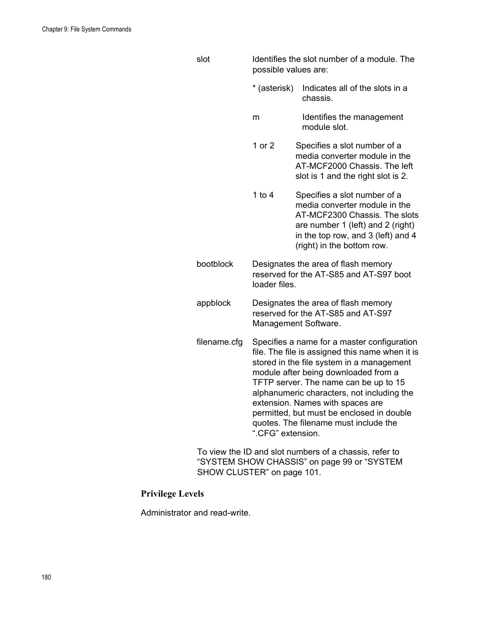 Allied Telesis AT-S97 User Manual | Page 180 / 248
