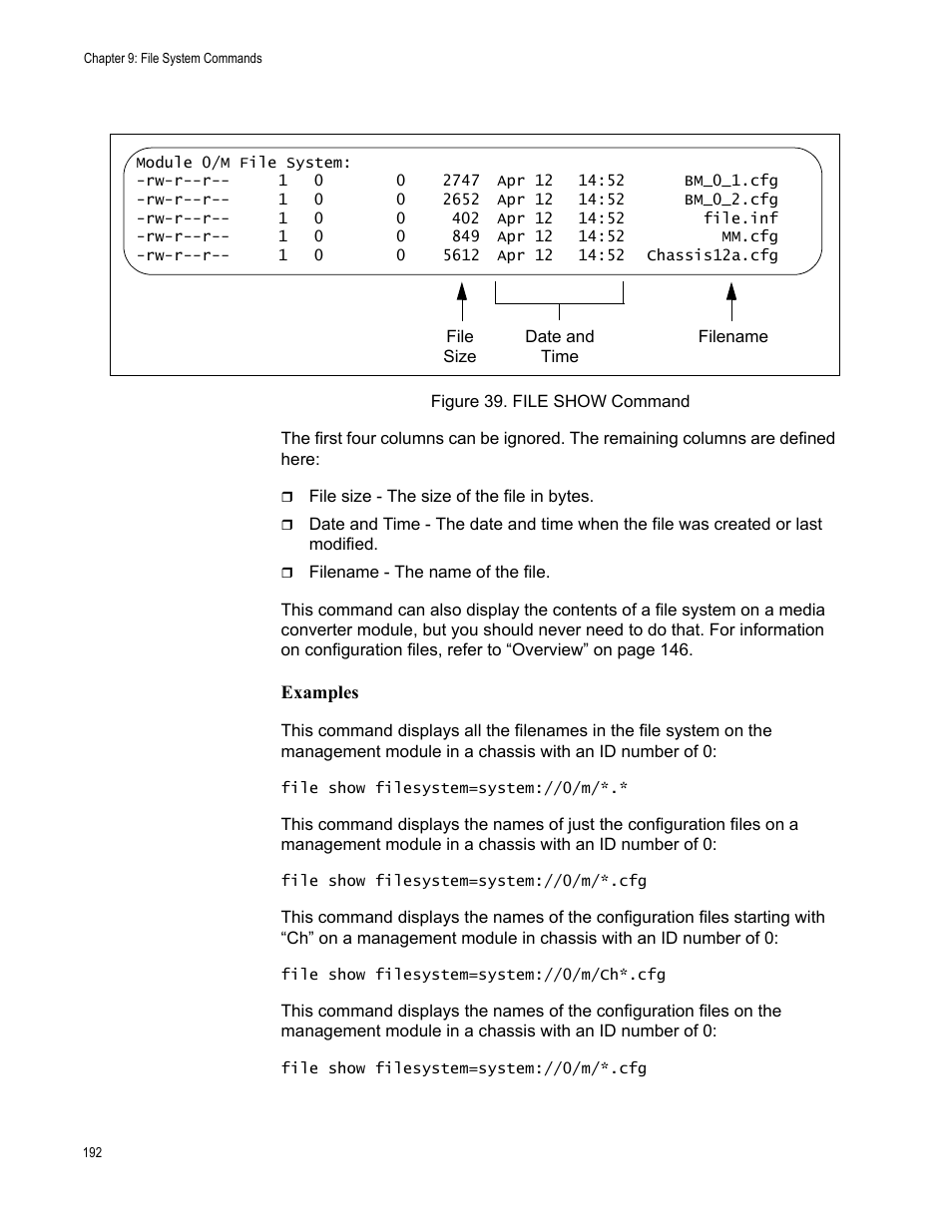 Figure 39: file show command | Allied Telesis AT-S97 User Manual | Page 192 / 248