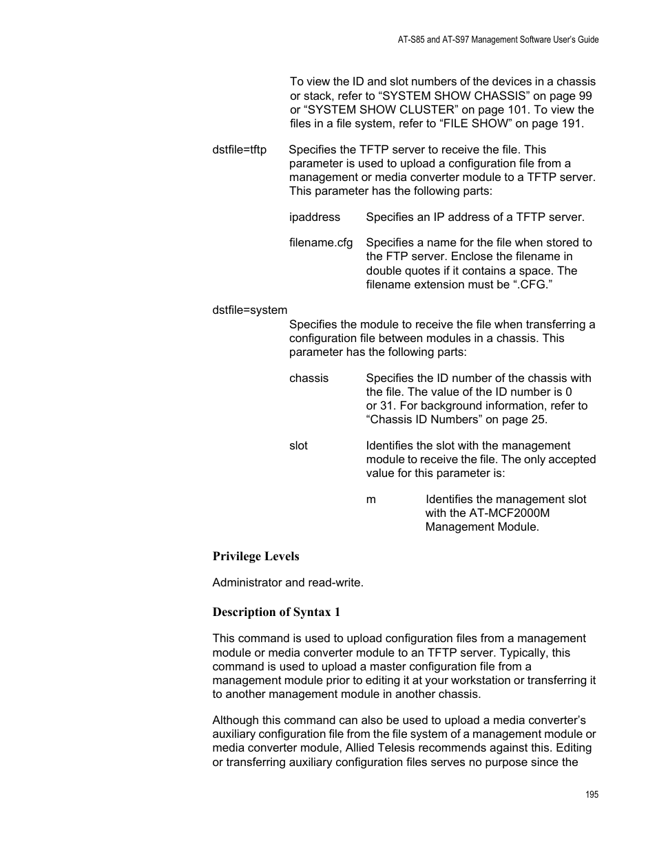 Allied Telesis AT-S97 User Manual | Page 195 / 248