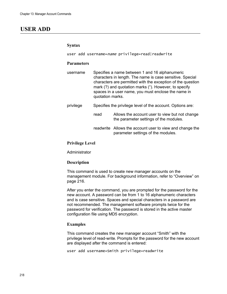 User add | Allied Telesis AT-S97 User Manual | Page 218 / 248