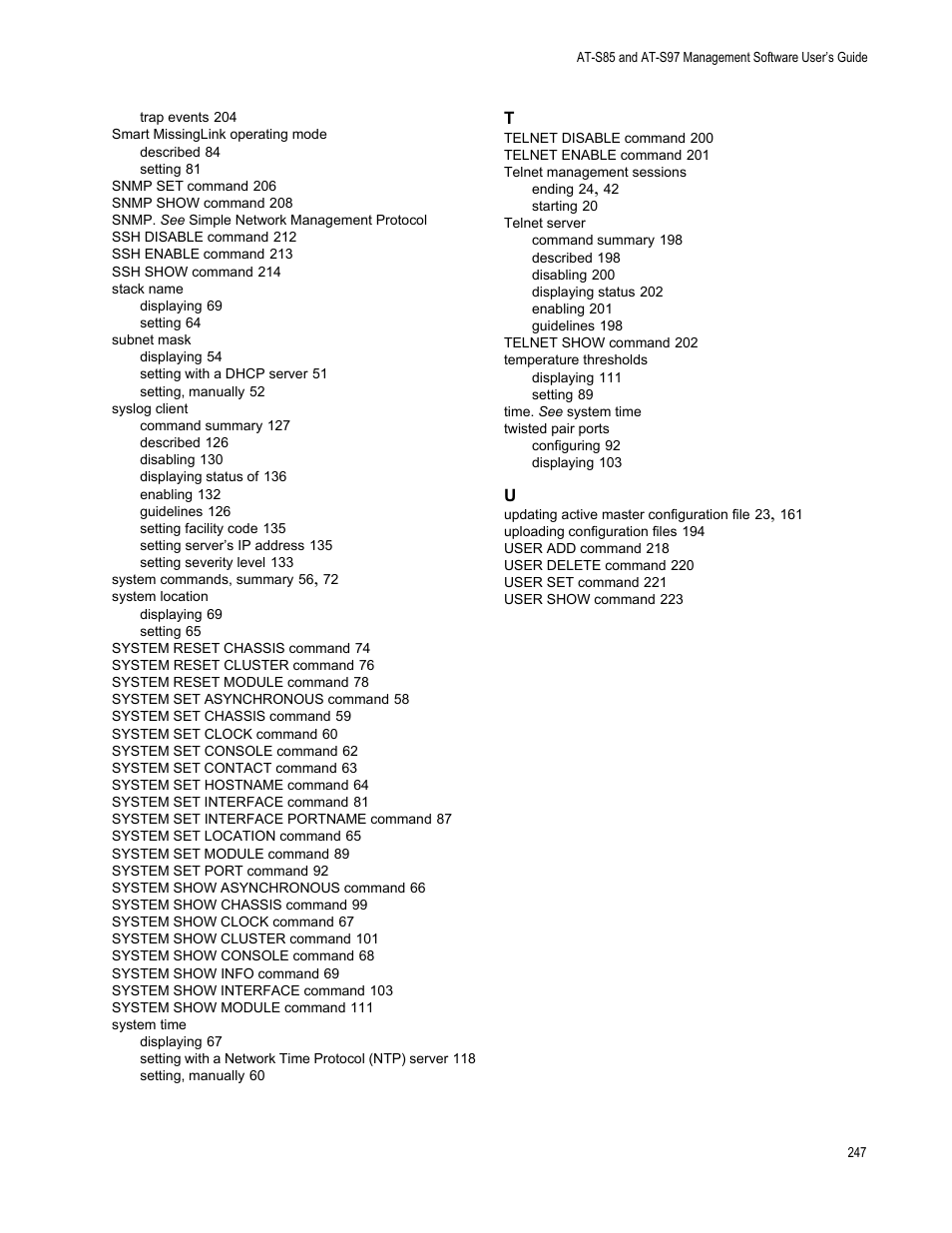 Allied Telesis AT-S97 User Manual | Page 247 / 248