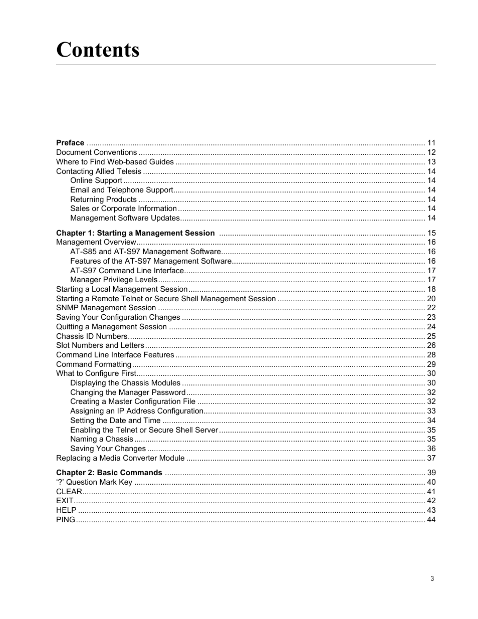 Allied Telesis AT-S97 User Manual | Page 3 / 248