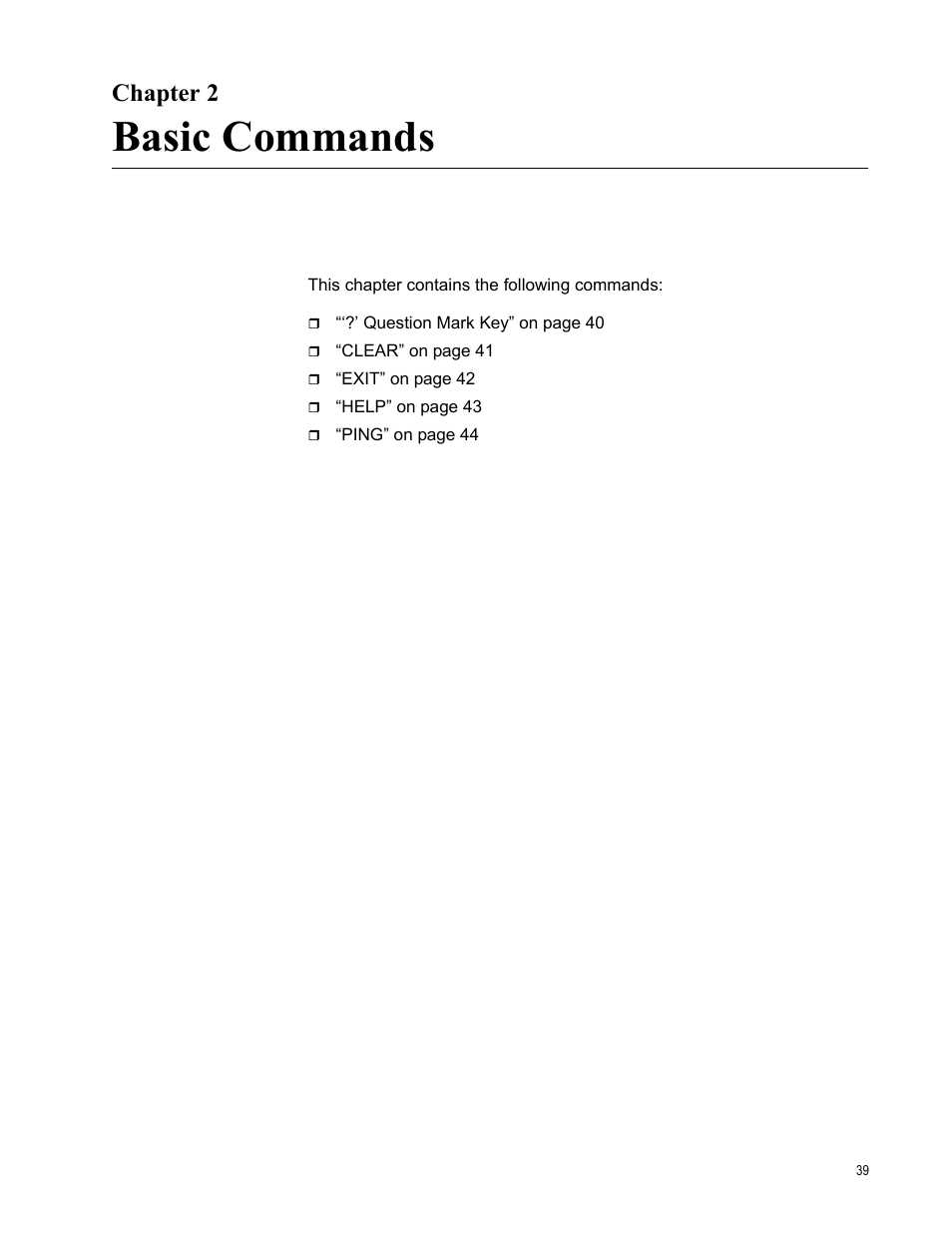 Chapter 2, Basic commands | Allied Telesis AT-S97 User Manual | Page 39 / 248