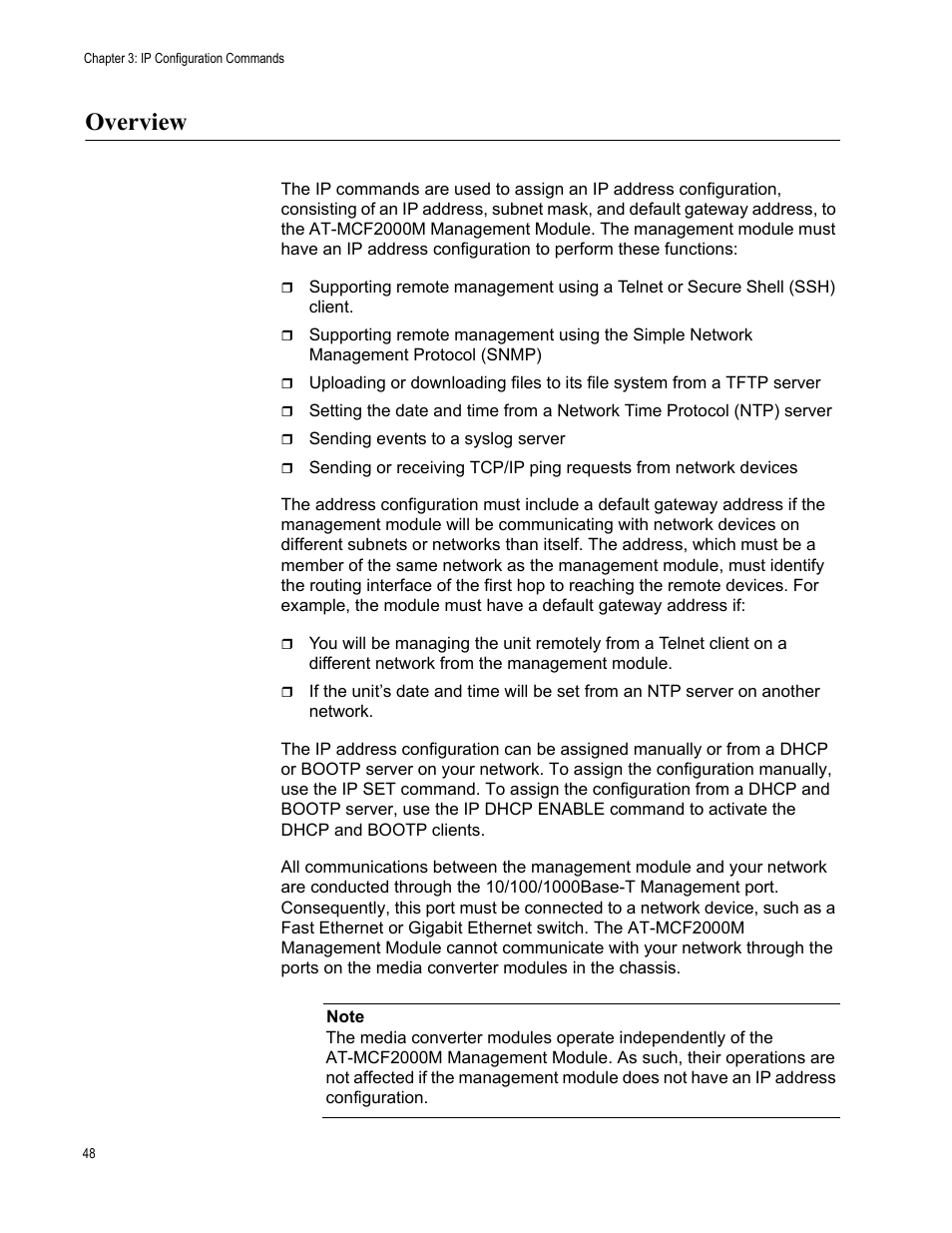 Overview | Allied Telesis AT-S97 User Manual | Page 48 / 248