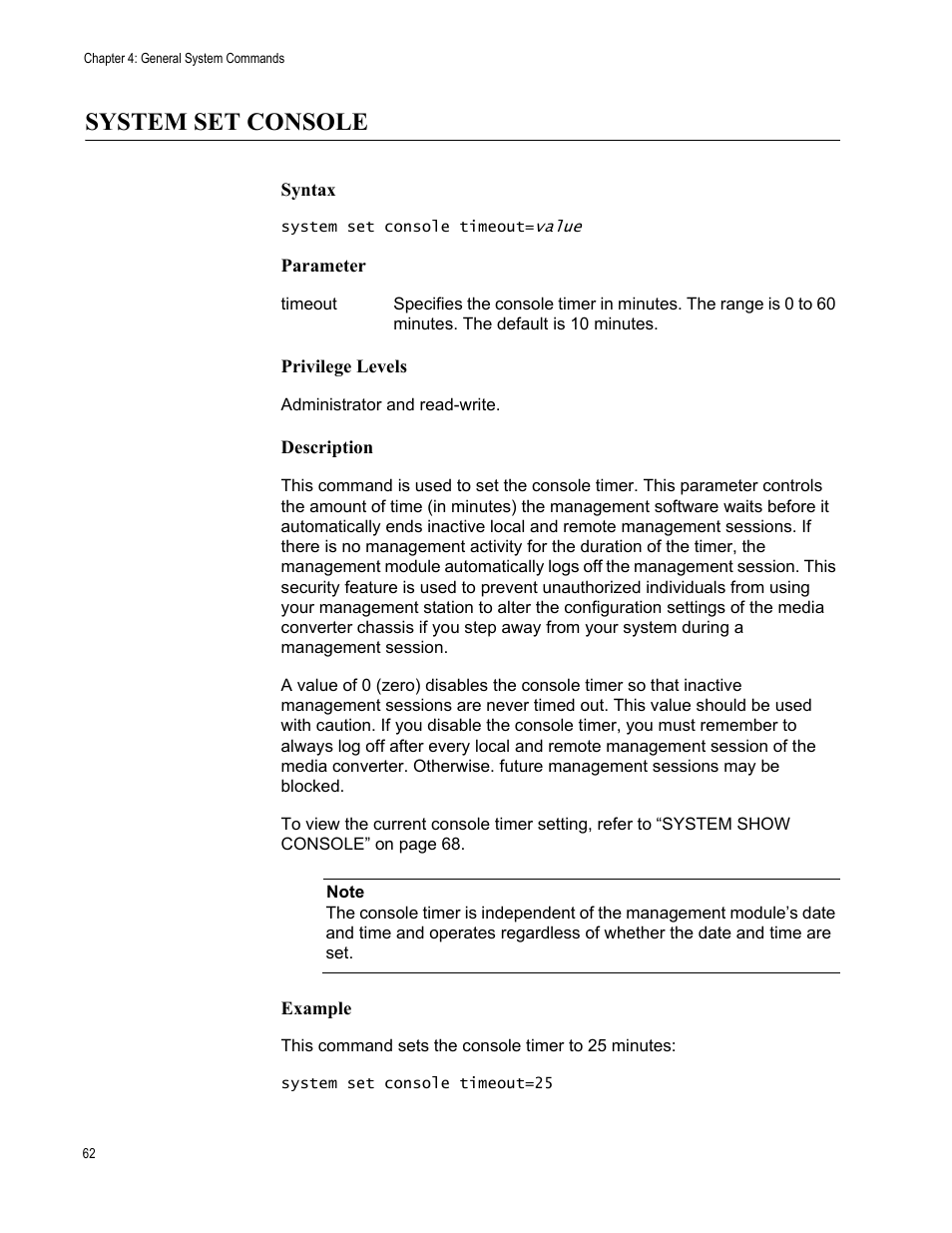 System set console | Allied Telesis AT-S97 User Manual | Page 62 / 248