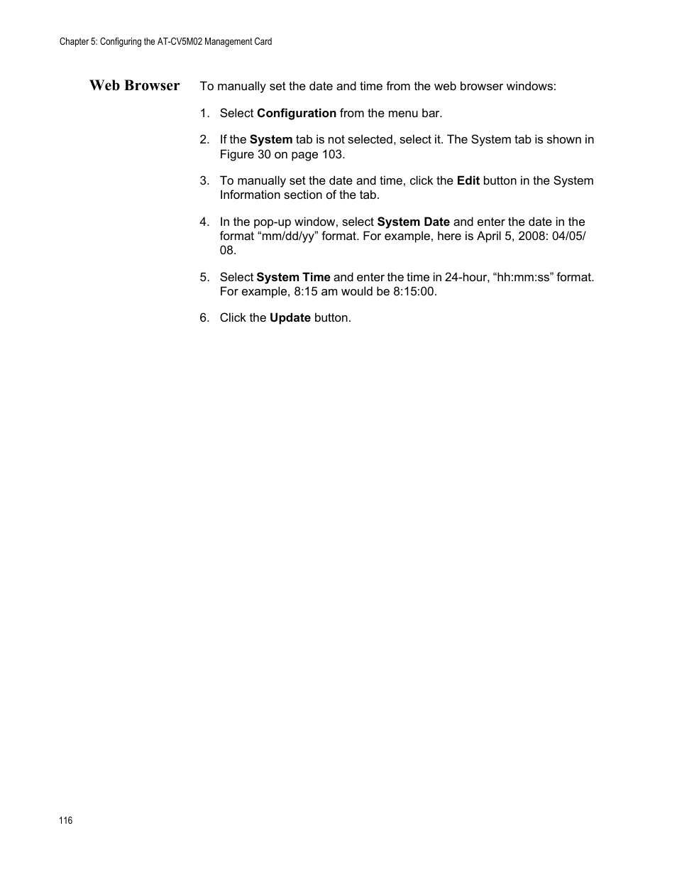 Web browser | Allied Telesis AT-S102 User Manual | Page 116 / 374