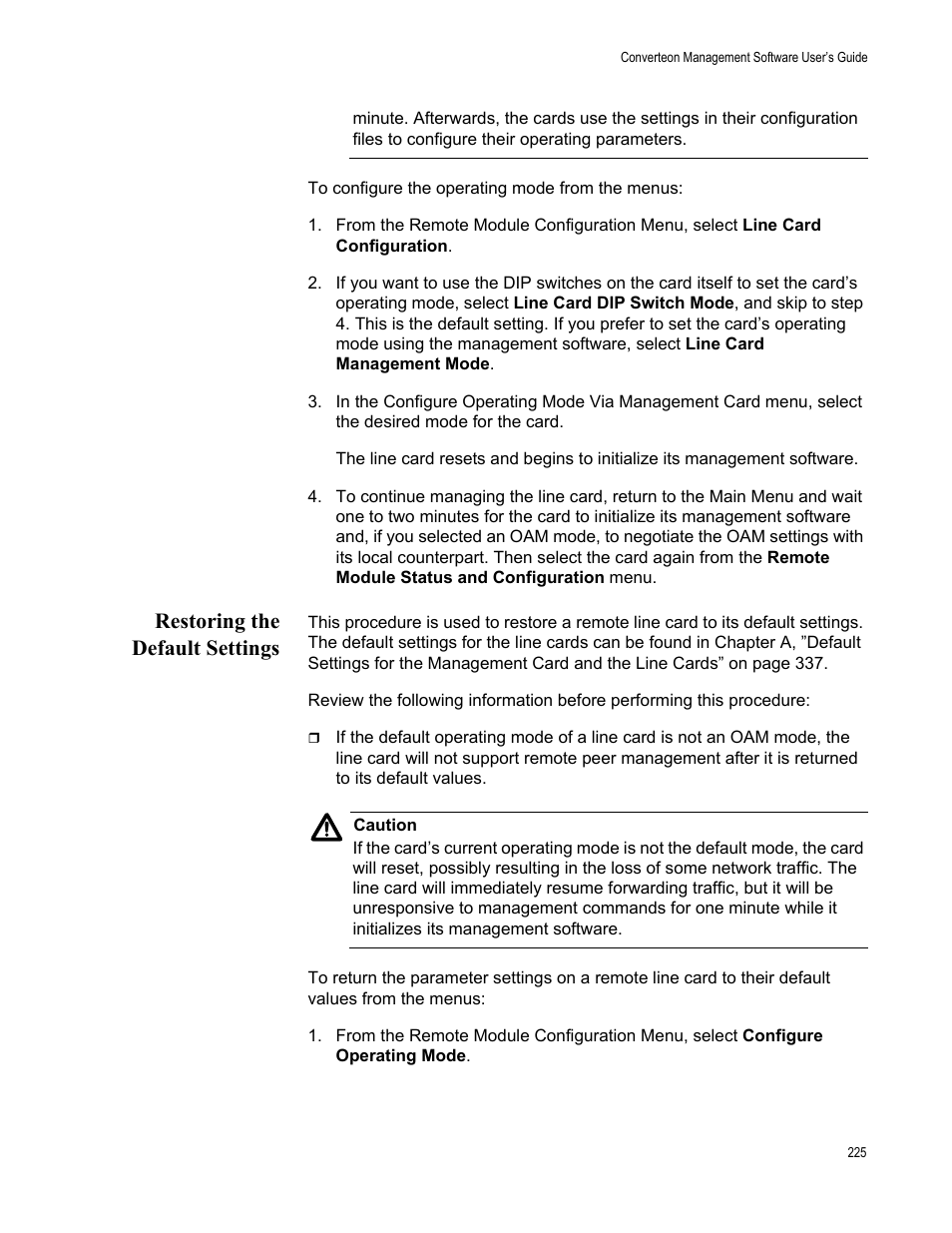 Restoring the default settings | Allied Telesis AT-S102 User Manual | Page 225 / 374