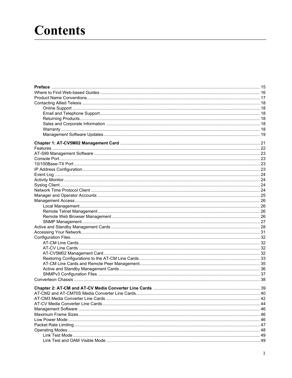 Allied Telesis AT-S102 User Manual | Page 3 / 374