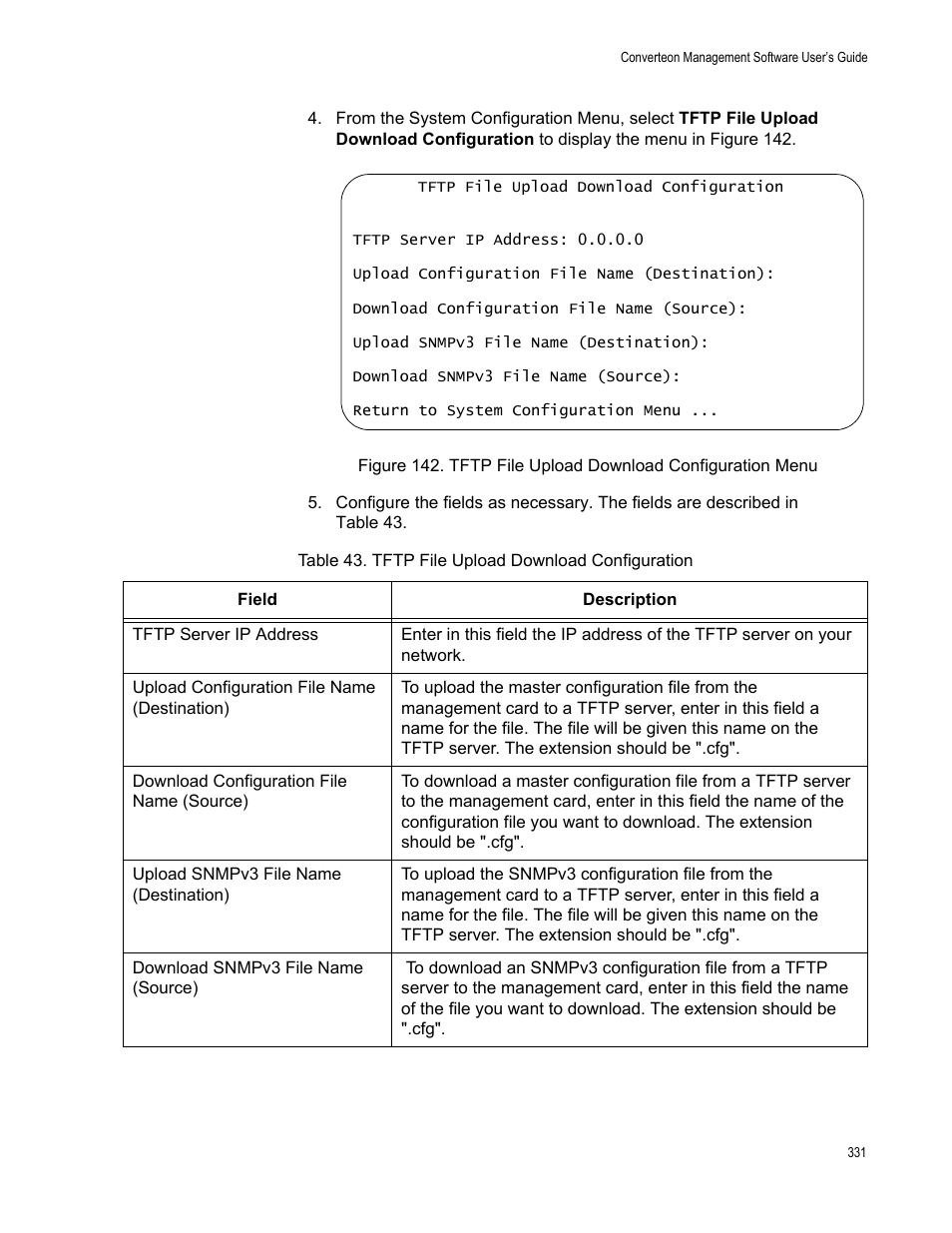Table 44. tftp file upload download configuration | Allied Telesis AT-S102 User Manual | Page 331 / 374