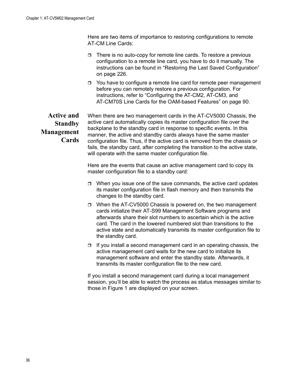 Active and standby management cards | Allied Telesis AT-S102 User Manual | Page 36 / 374