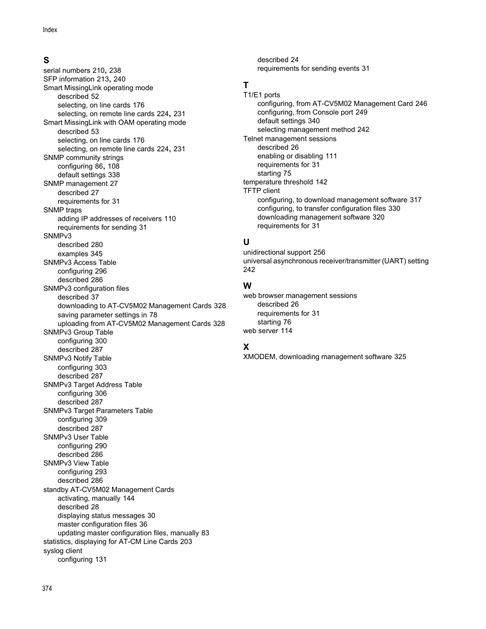 Allied Telesis AT-S102 User Manual | Page 374 / 374