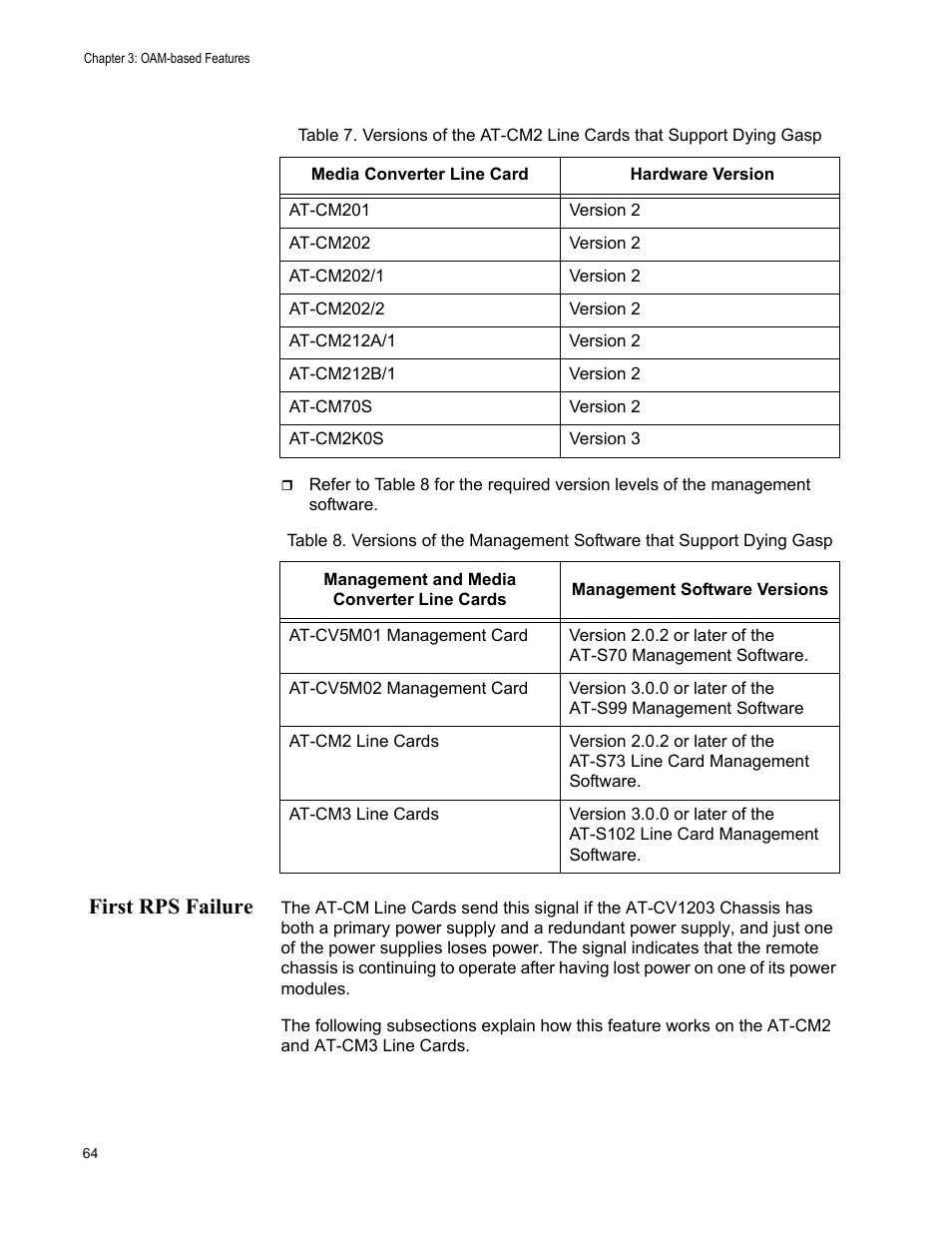 First rps failure | Allied Telesis AT-S102 User Manual | Page 64 / 374