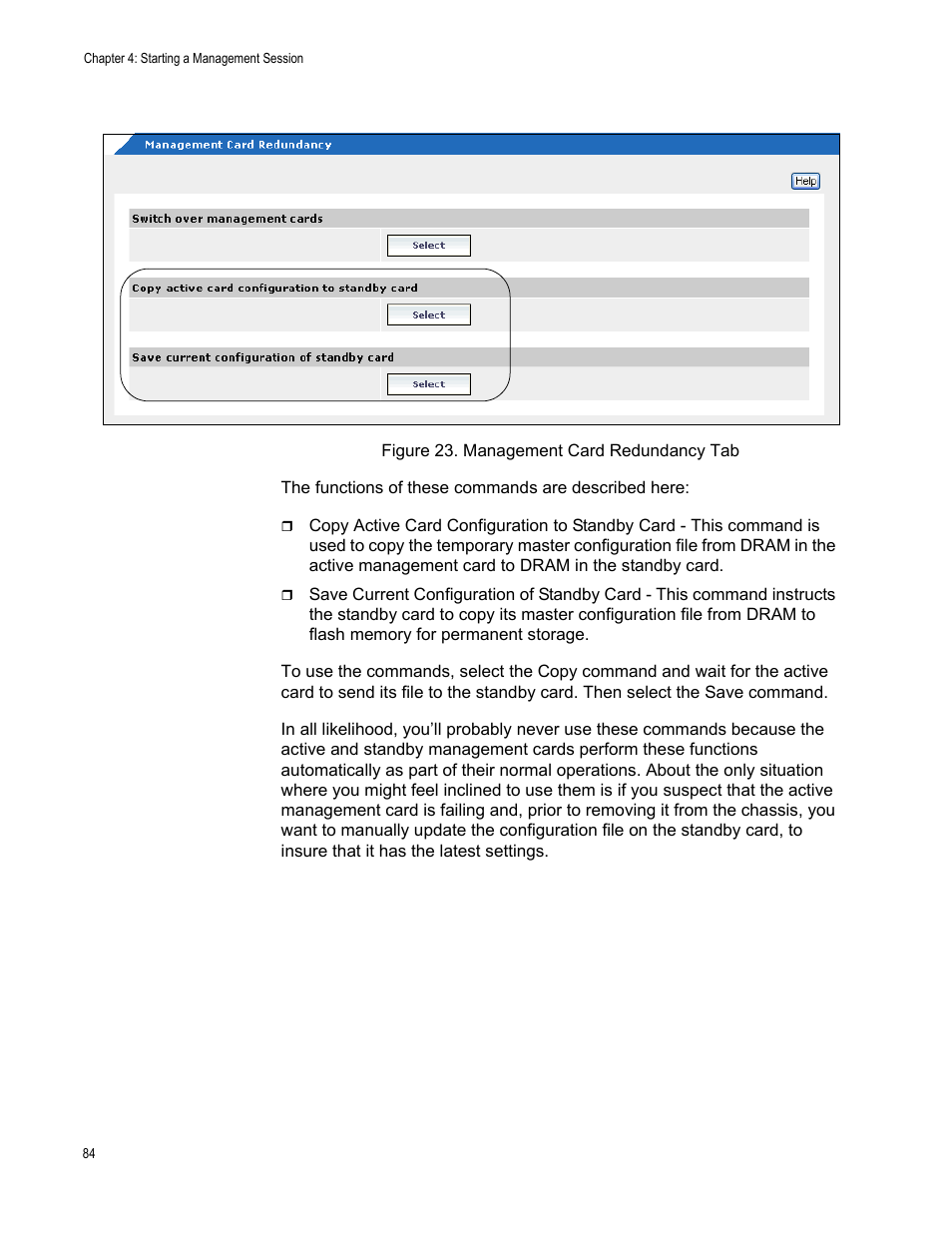 Figure 24. management card redundancy tab | Allied Telesis AT-S102 User Manual | Page 84 / 374