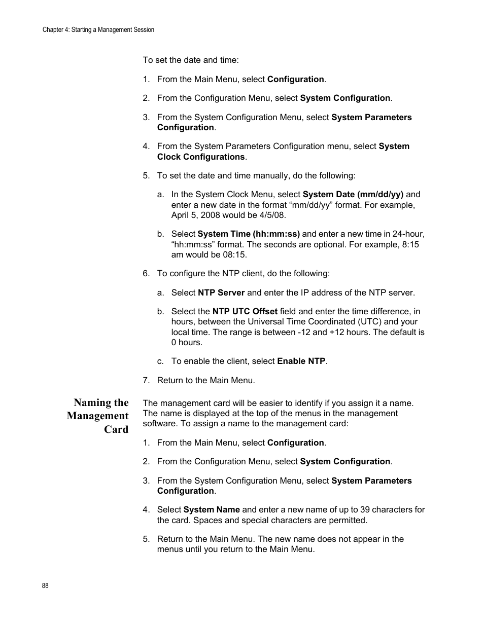 Naming the management card | Allied Telesis AT-S102 User Manual | Page 88 / 374