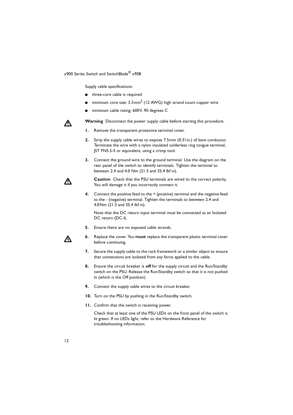 Allied Telesis x900 Series Switch and SwitchBlade x908 User Manual | Page 13 / 49
