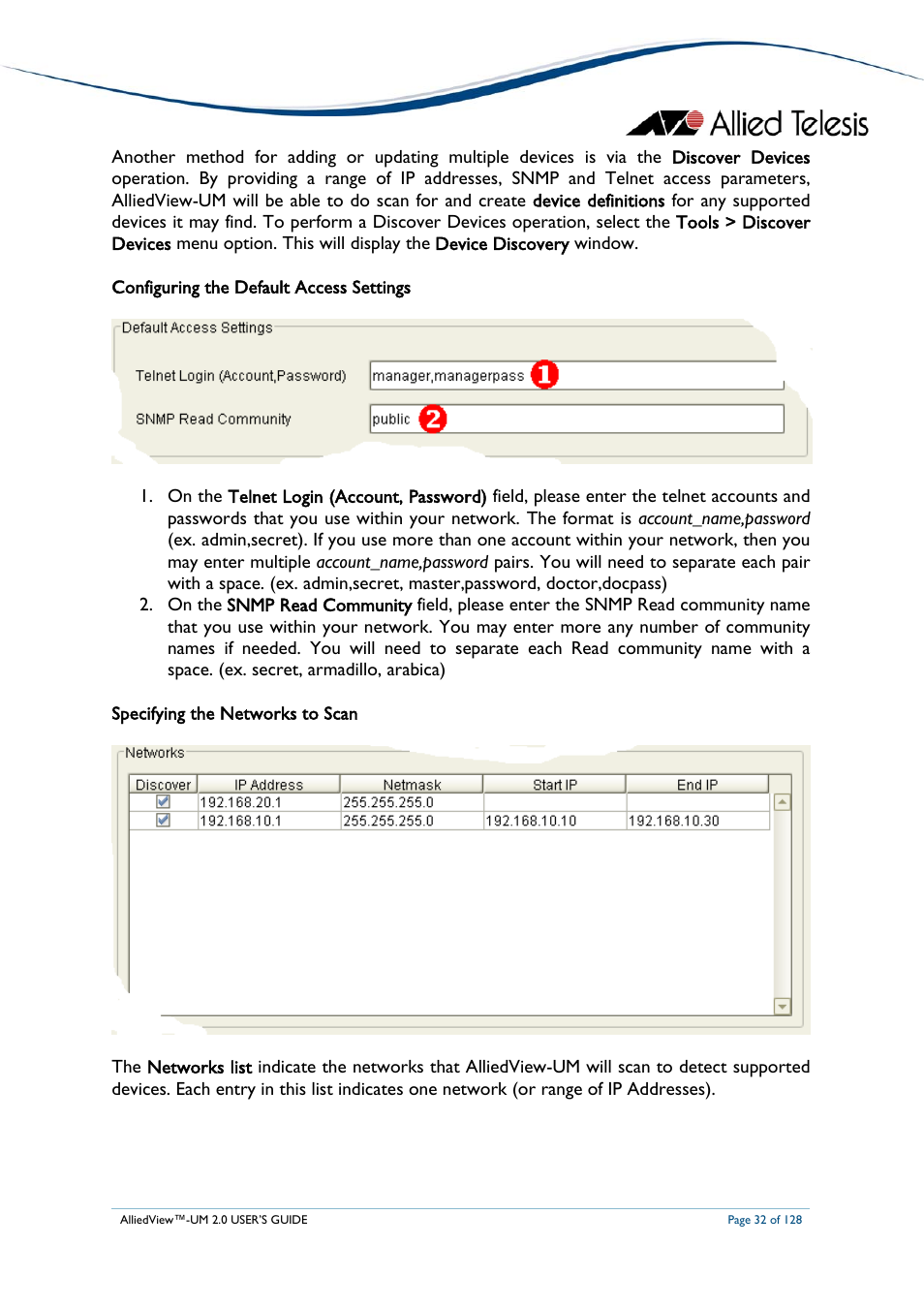 Allied Telesis AlliedView-UM 2.0 User Manual | Page 32 / 128