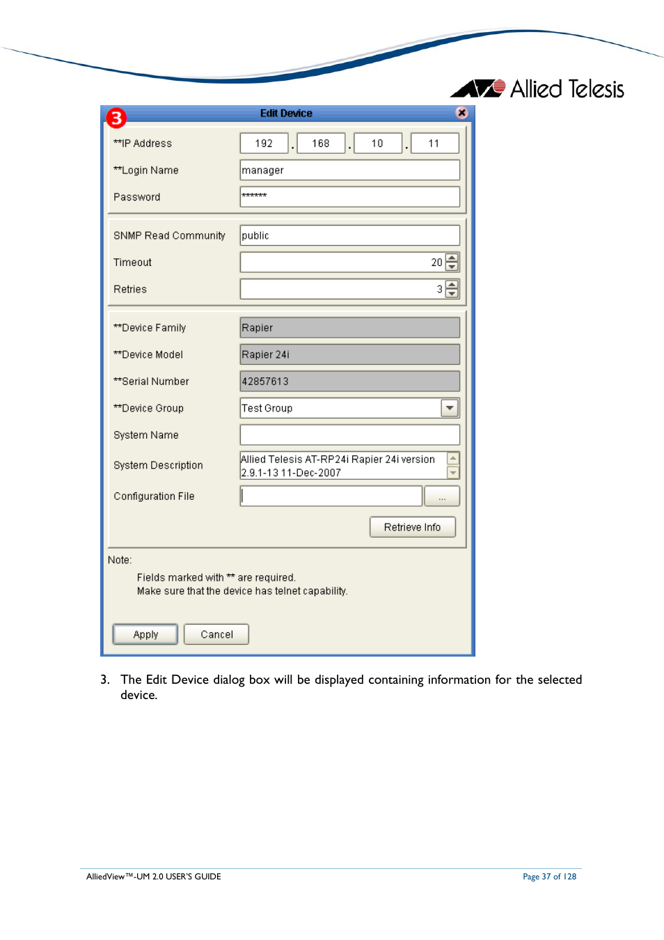 Allied Telesis AlliedView-UM 2.0 User Manual | Page 37 / 128