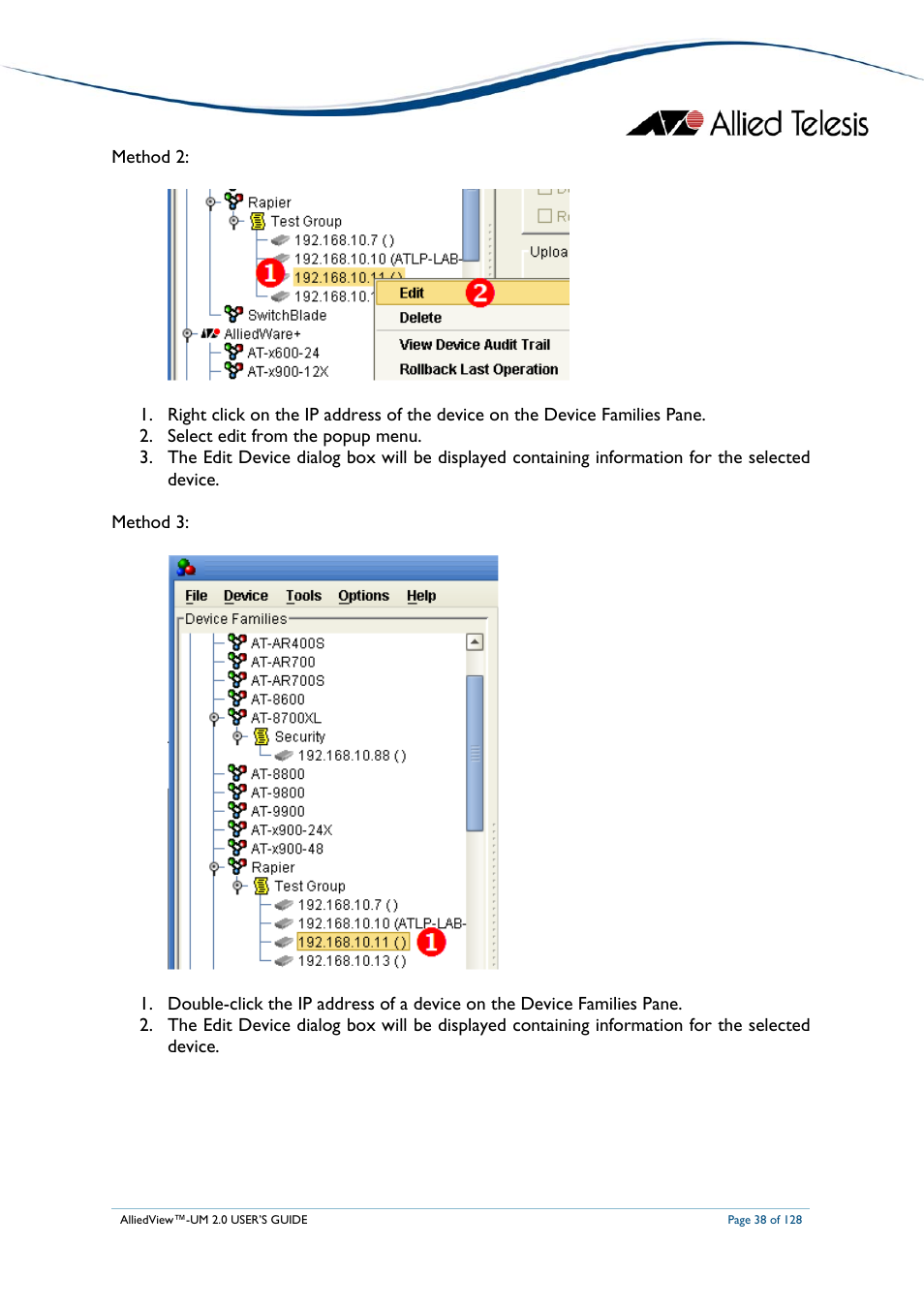 Allied Telesis AlliedView-UM 2.0 User Manual | Page 38 / 128